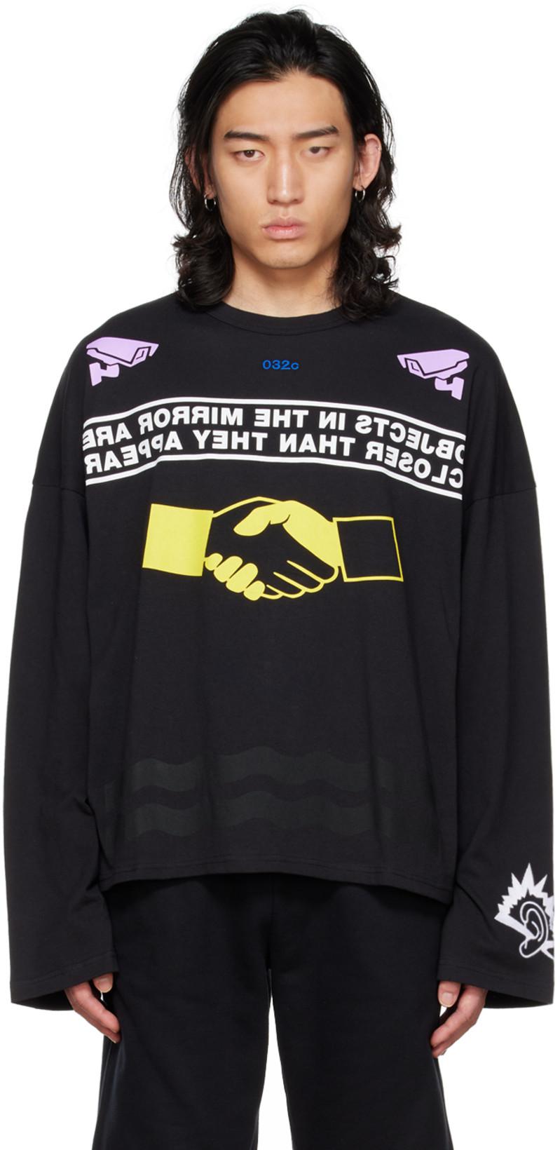 Black Safety Long Sleeve T-Shirt by 032C