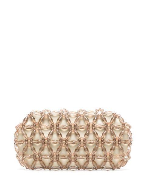 faceted-bead embellished clutch bag by 0711