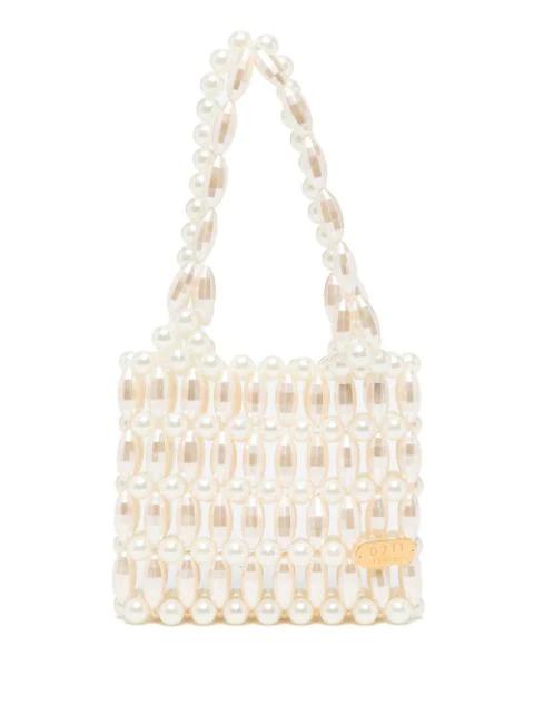 pearl-embellished tote bag by 0711