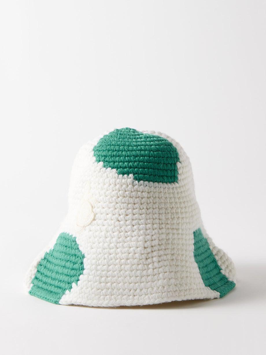 Logo-patch polka-dot wool bucket hat by 1 MONCLER JW ANDERSON