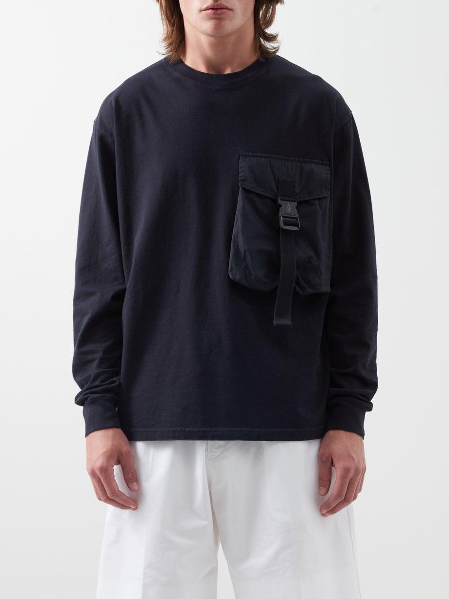 Patch-pocket cotton-jersey long-sleeved T-shirt by 1 MONCLER JW ANDERSON