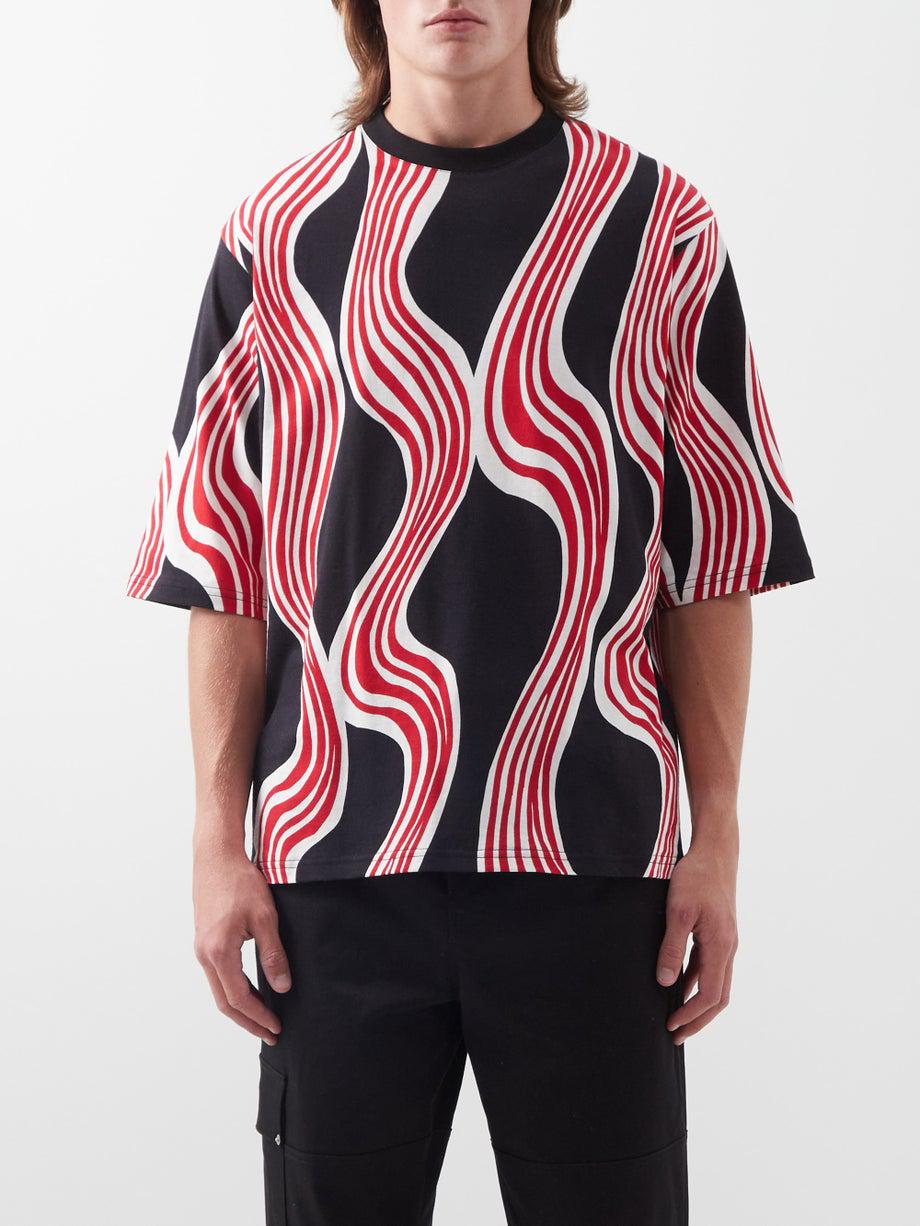 Wavy printed cotton-jersey T-shirt by 1 MONCLER JW ANDERSON