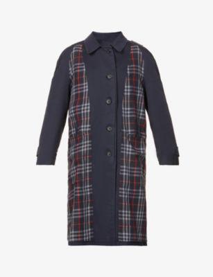 Checked padded woven trench coat by 1/OFF PARIS