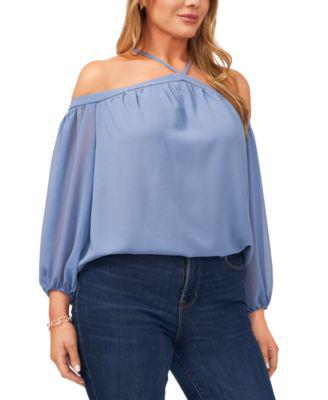 Trendy Plus Size Cold-Shoulder Blouse by 1.STATE