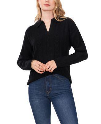 Women's Collared Cable Sweater by 1.STATE