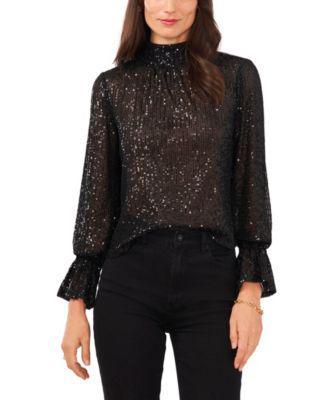 Women's Sequin Drape Back Top by 1.STATE