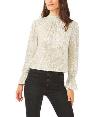 Women's Sequin Drape Back Top by 1.STATE