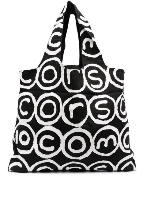 motif print canvas tote bag by 10 CORSO COMO