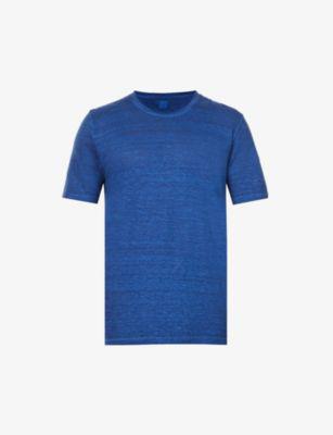 Regular-fit crewneck linen T-shirt by 120% LINO