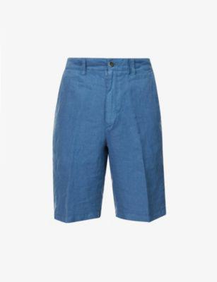 Regular mid-rise linen shorts by 120% LINO