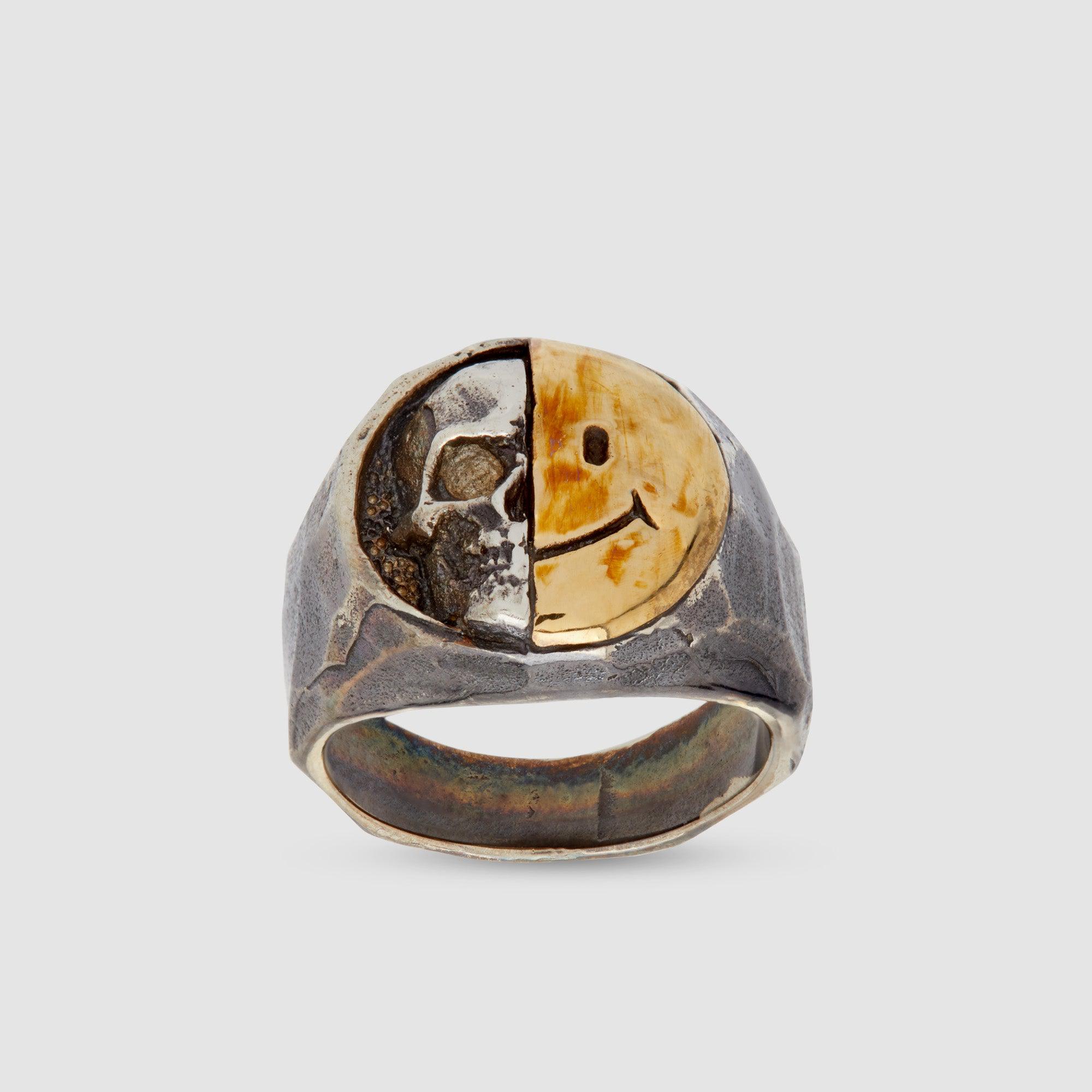 13 Lucky Monkey Edith Smiley Signet Ring by 13 LUCKY MONKEY
