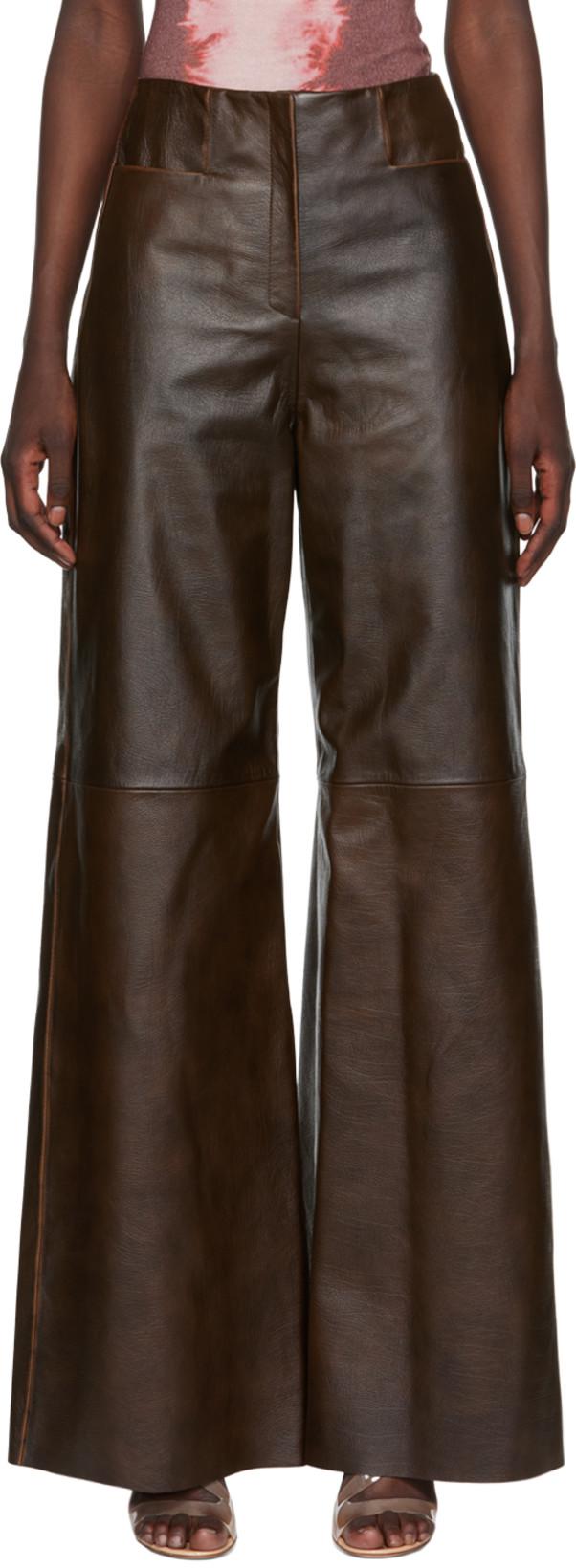 Brown Hagen Leather Pants by 16 ARLINGTON