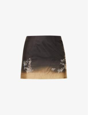 Haile gradient-pattern woven mini skirt by 16 ARLINGTON