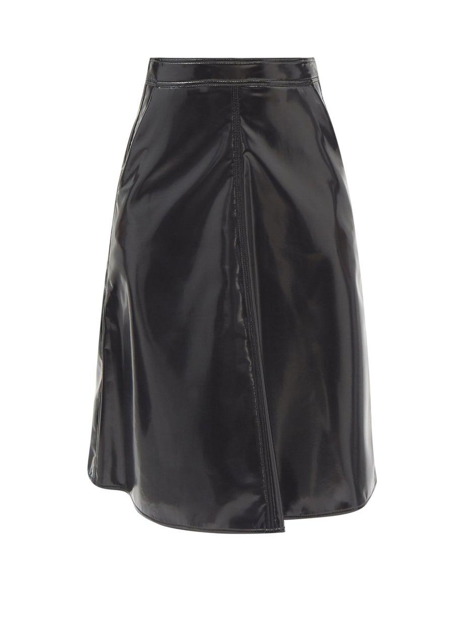 A-line faux patent-leather midi skirt by 2 MONCLER 1952
