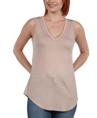 V-Neck Tunic Tank Top with Round Hemline by 24SEVEN COMFORT APPAREL