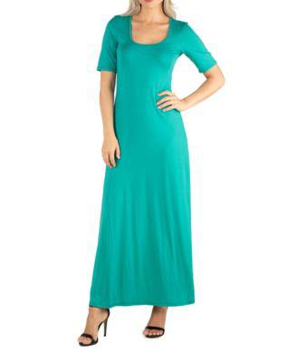 Women's Casual Maxi Dress with Sleeves by 24SEVEN COMFORT APPAREL