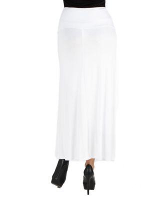 Women's Elastic Waist Maxi Skirt by 24SEVEN COMFORT APPAREL