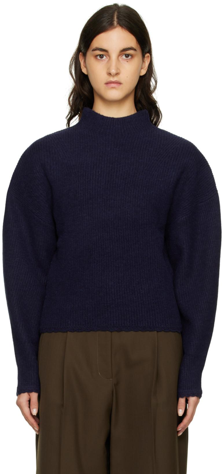 Navy Scalloped Turtleneck by 3.1 PHILLIP LIM