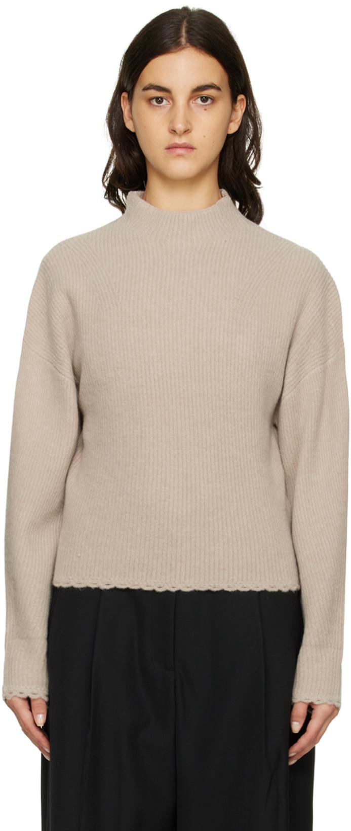Taupe Scalloped Turtleneck by 3.1 PHILLIP LIM