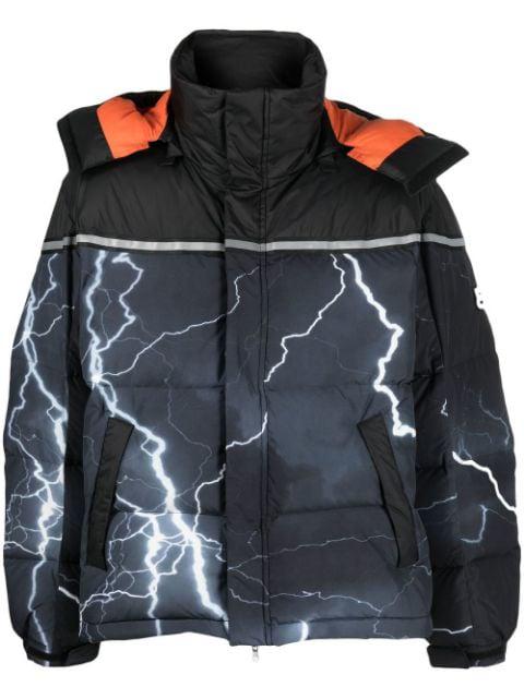 Lightning print puffer jacket by 313