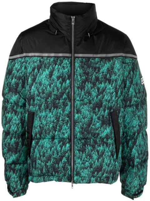 forest-print padded down jacket by 313