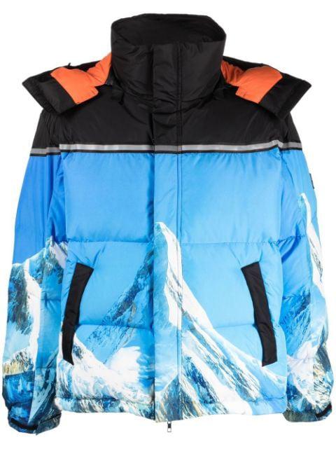 mountain-print padded jacket by 313
