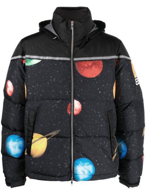 planet-print padded jacket by 313