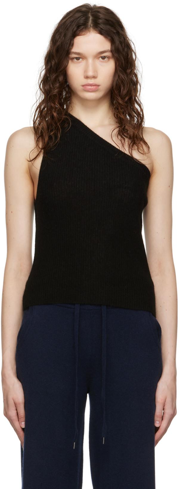 Black Gia Tank Top by 360CASHMERE