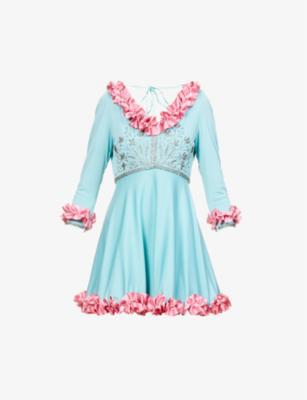 Ruffle-embellished upcycled mini dress by 3AM ETERNAL