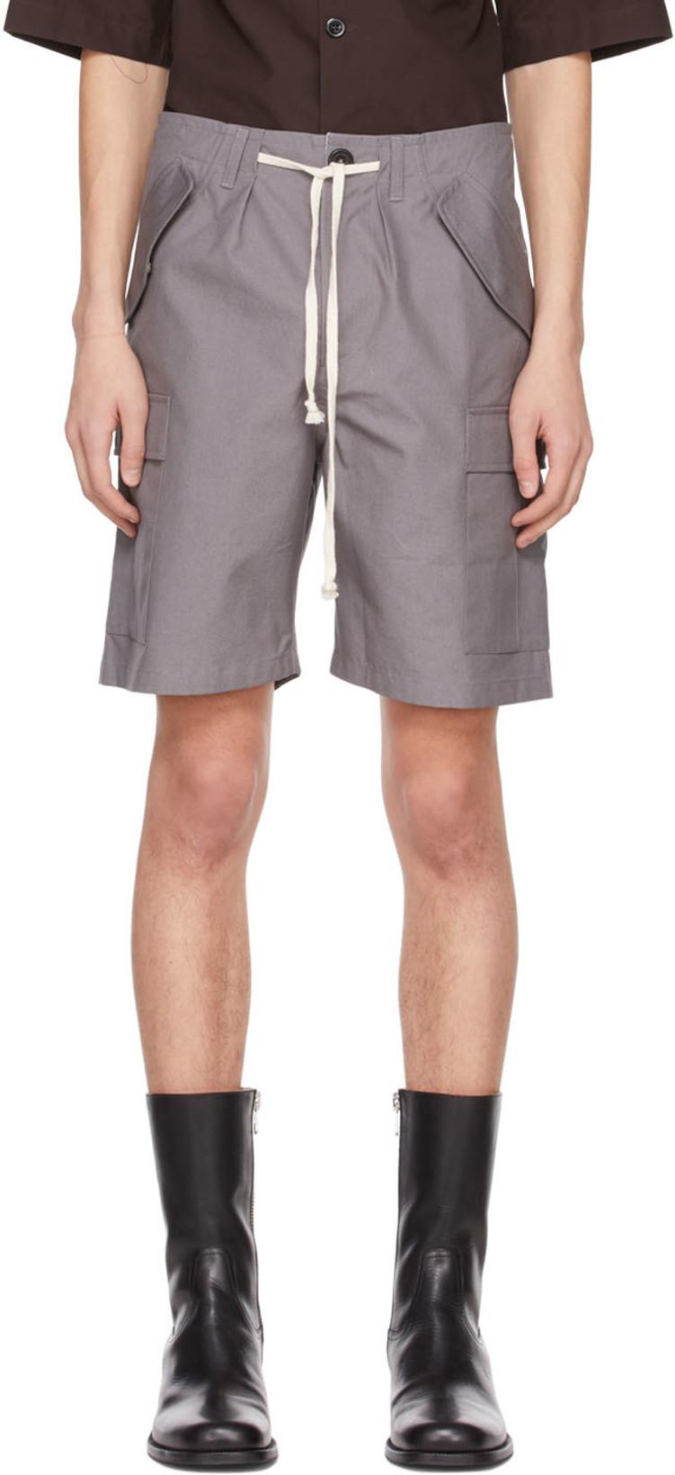 Grey Cotton Shorts by 3MAN