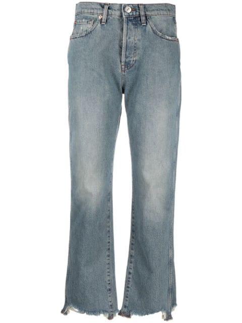 distressed-finish flared-leg jeans by 3X1