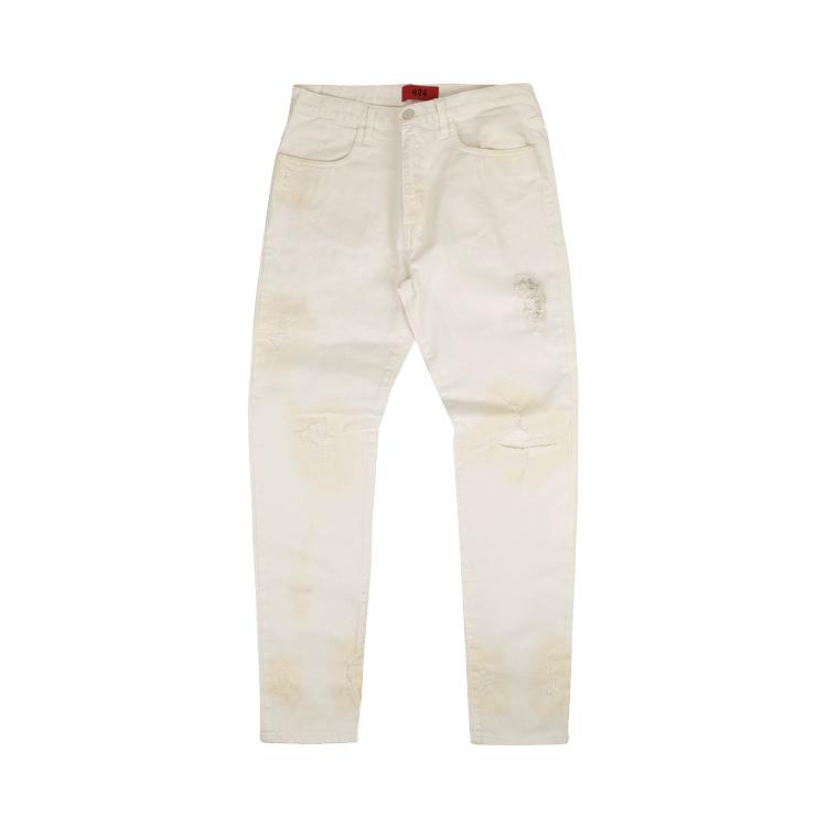 424 Distressed Denim Jeans 'White' by 424