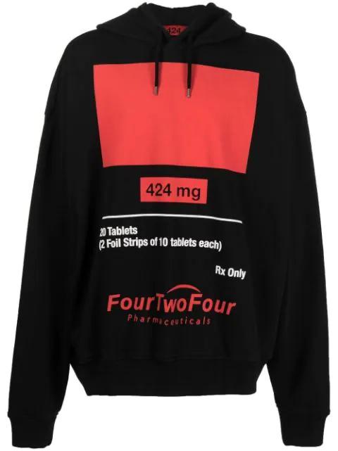 logo-print pullover hoodie by 424