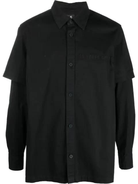 logo-embroidered long-sleeved shirt by 44 LABEL GROUP