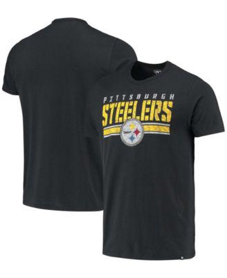 Men's Black Pittsburgh Steelers Team Stripe T-shirt by '47 BRAND