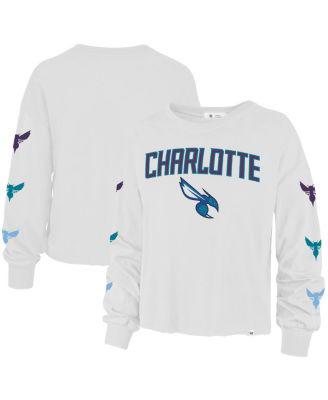 Women's '47 White Charlotte Hornets 2021/22 City Edition Call Up Parkway Long Sleeve T-shirt by '47 BRAND