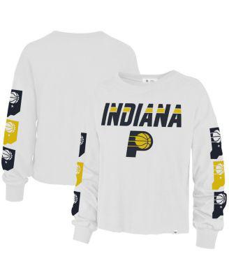Women's '47 White Indiana Pacers 2021/22 City Edition Call Up Parkway Long Sleeve T-shirt by '47 BRAND