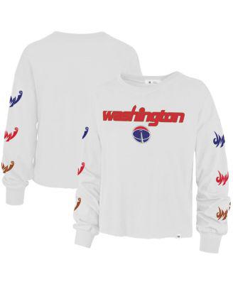 Women's '47 White Washington Wizards 2021/22 City Edition Call Up Parkway Long Sleeve T-shirt by '47 BRAND