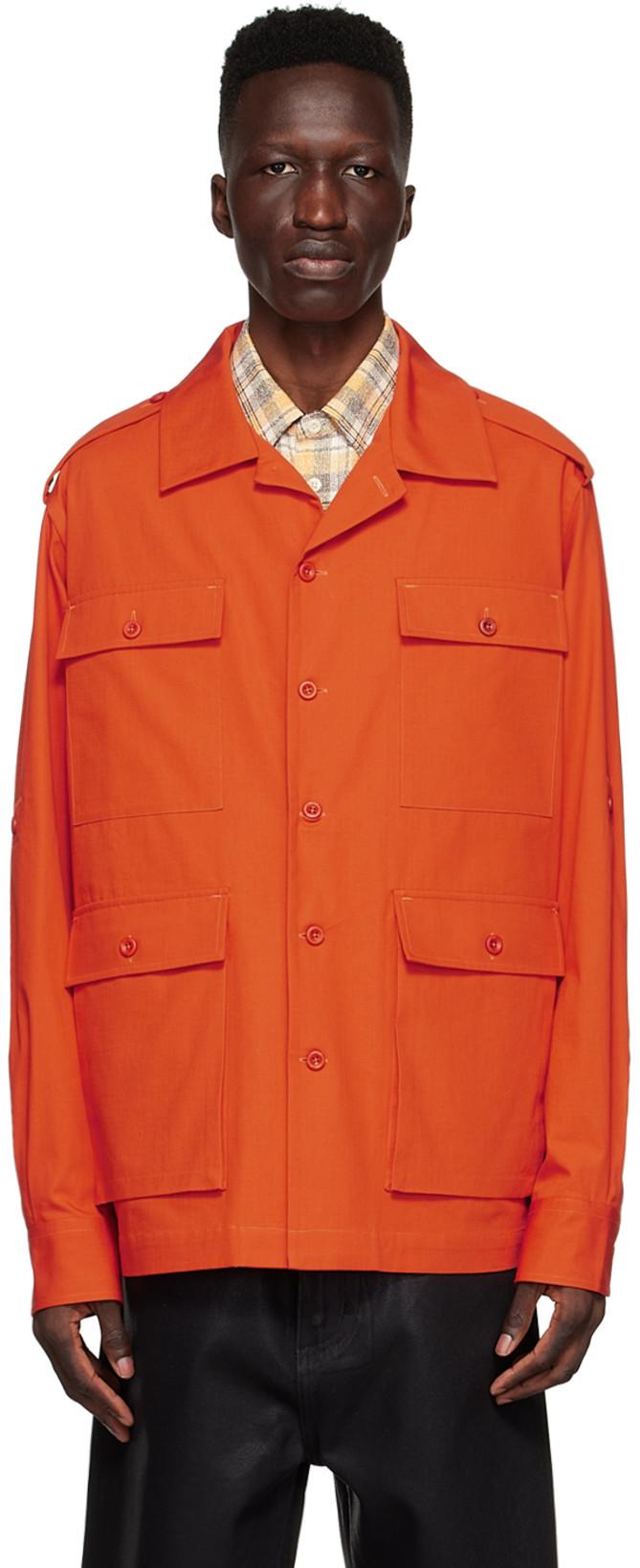 Orange Cotton Jacket by 4SDESIGNS