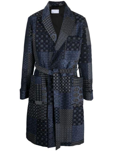 patchwork belted coat by 4SDESIGNS