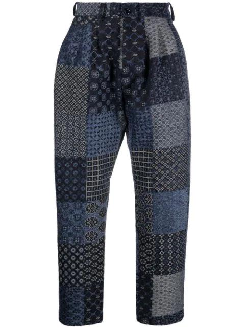 patchwork pleated trousers by 4SDESIGNS