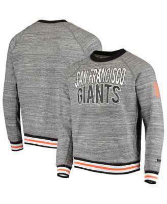 Men's by New Era Gray San Francisco Giants French Terry Raglan Pullover Sweatshirt by 5TH&OCEAN