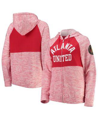 Women's by New Era Red Atlanta United FC Novelty Space Dye Full-Zip Hoodie by 5TH&OCEAN