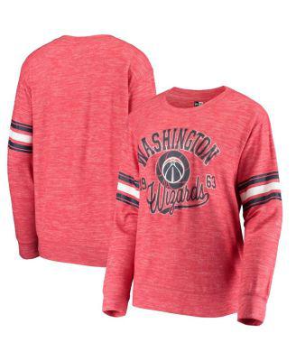 Women's by New Era Red Washington Wizards Space Dye Pullover Sweatshirt by 5TH&OCEAN