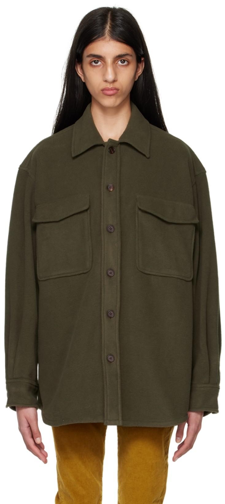 Khaki Polyester Jacket by 6397