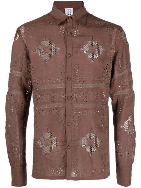 broderie anglaise-detailed shirt by 73 LONDON