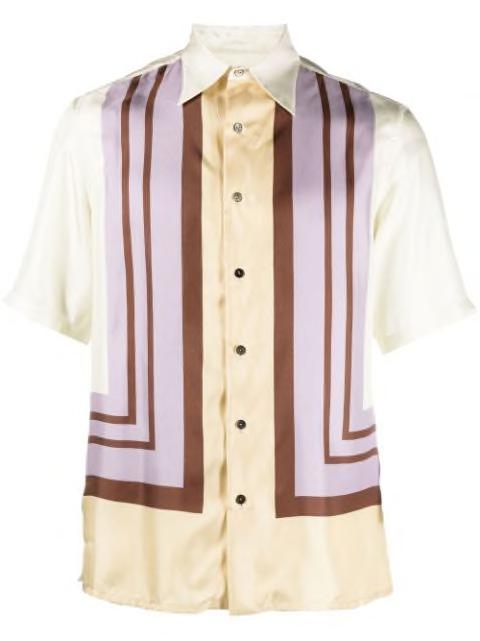 colour-block silk short-sleeved shirt by 73 LONDON
