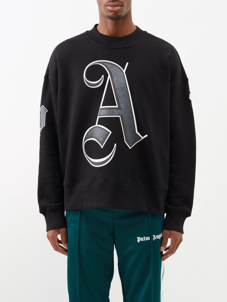 Letter-print cotton-jersey sweatshirt by 8 MONCLER PALM ANGELS