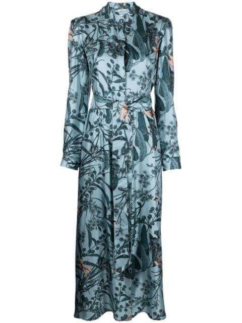 floral-print maxi shirt dress by 813