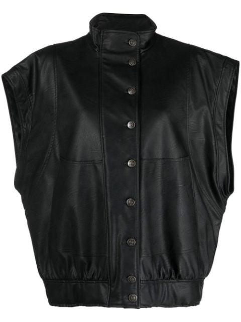 faux-leather gilet by 8PM
